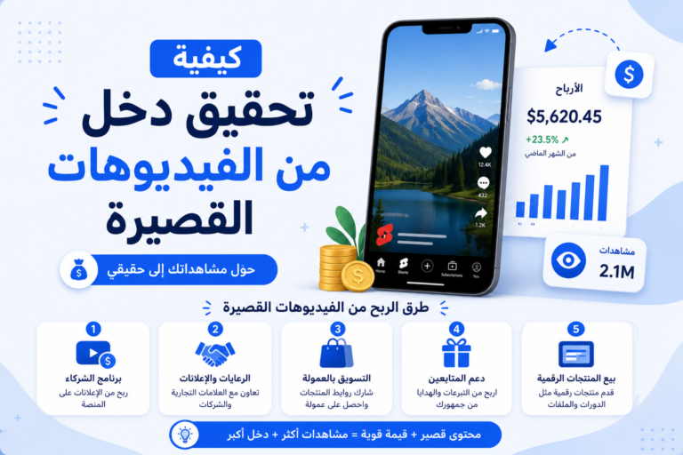 كيفية تحقيق دخل من الفيديوهات القصيرة (Reels وShorts وTikTok)
